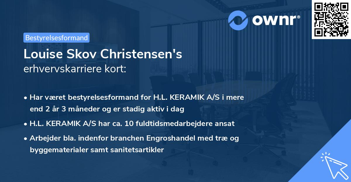 Louise Skov Christensen's erhvervskarriere kort