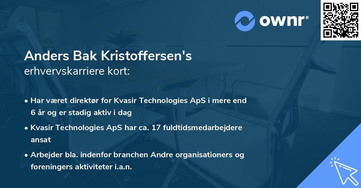 Anders Bak Kristoffersen's erhvervskarriere kort