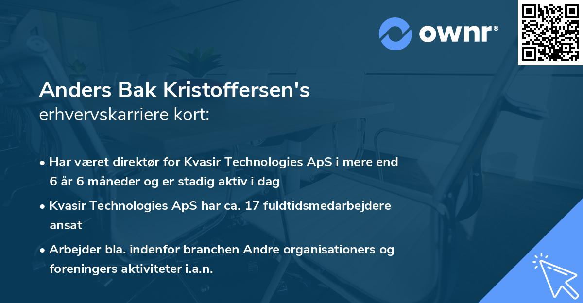 Anders Bak Kristoffersen's erhvervskarriere kort