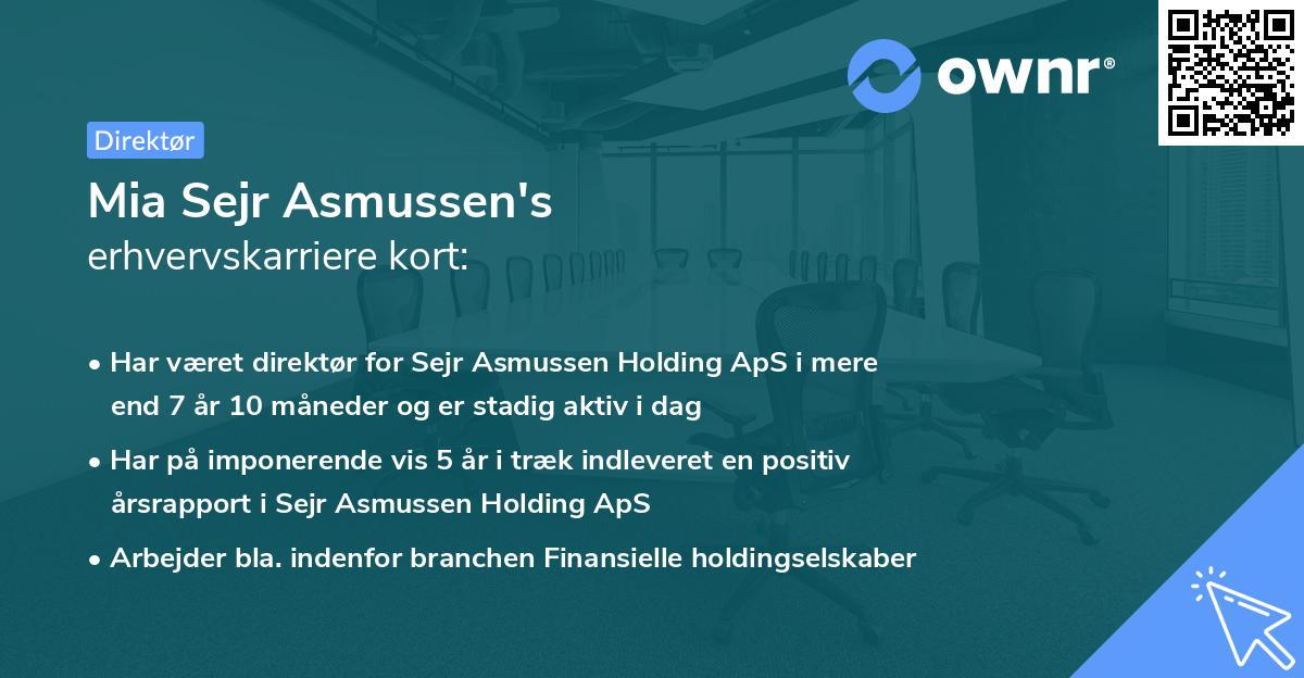 Mia Sejr Asmussen's erhvervskarriere kort