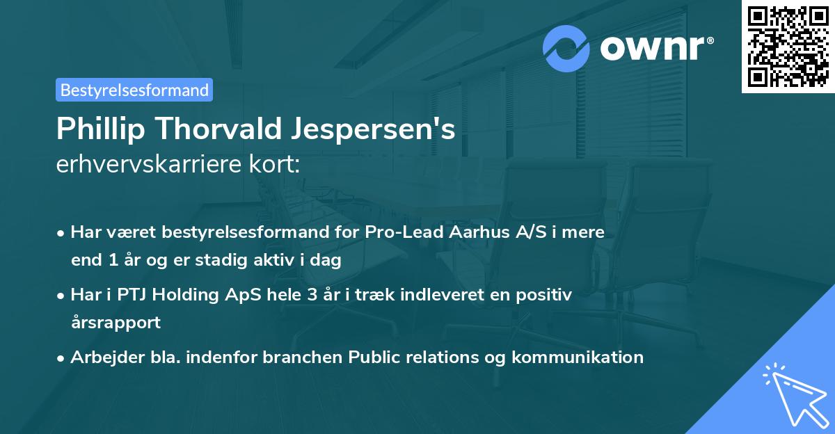 Phillip Thorvald Jespersen's erhvervskarriere kort
