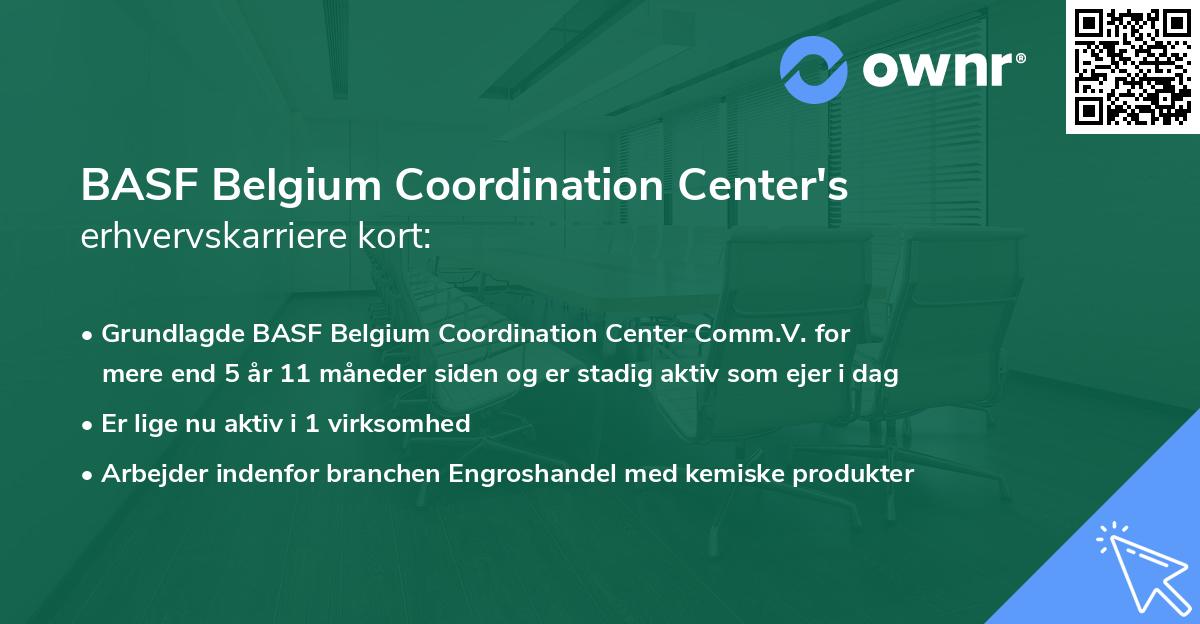 BASF Belgium Coordination Center's erhvervskarriere kort