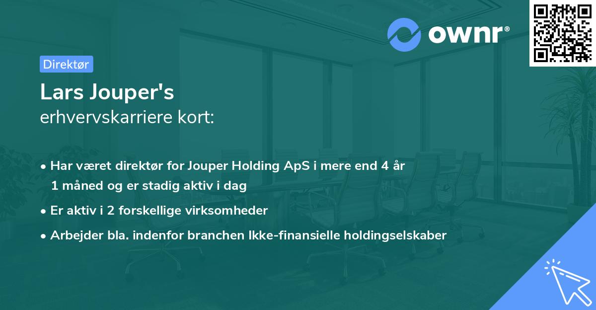 Lars Jouper's erhvervskarriere kort