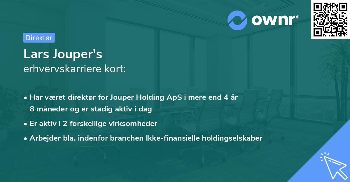 Lars Jouper's erhvervskarriere kort