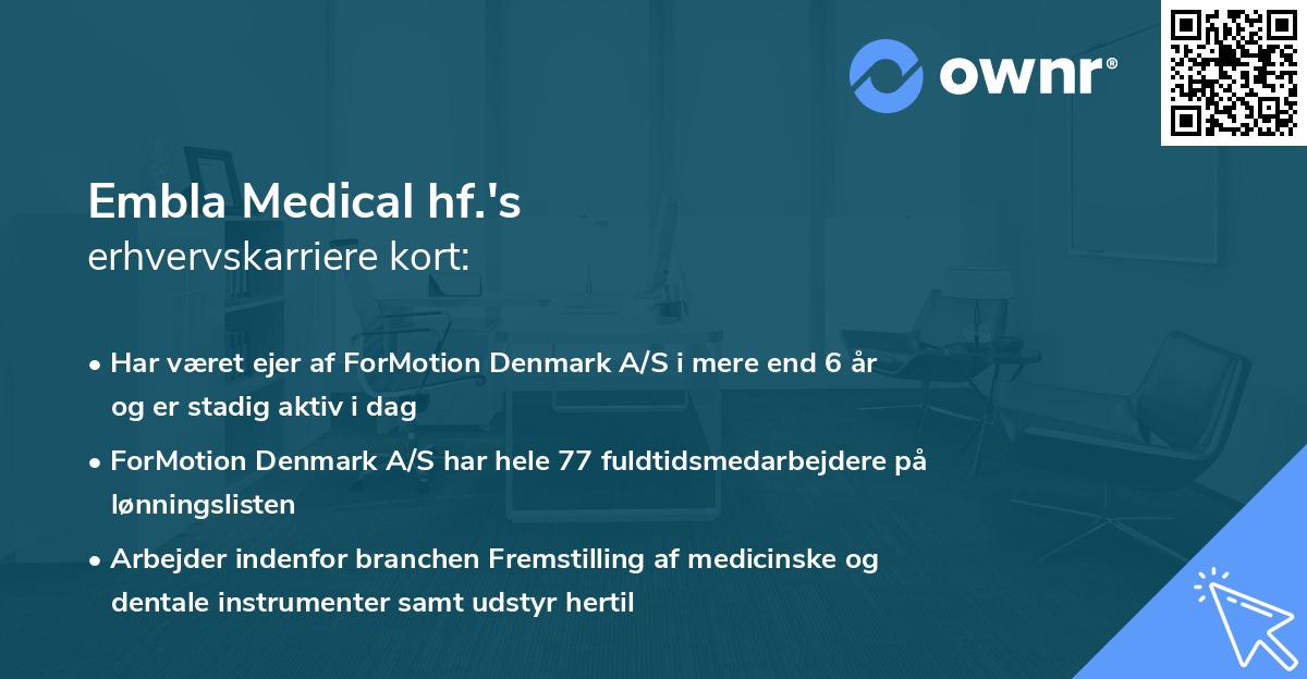 Embla Medical hf.'s erhvervskarriere kort