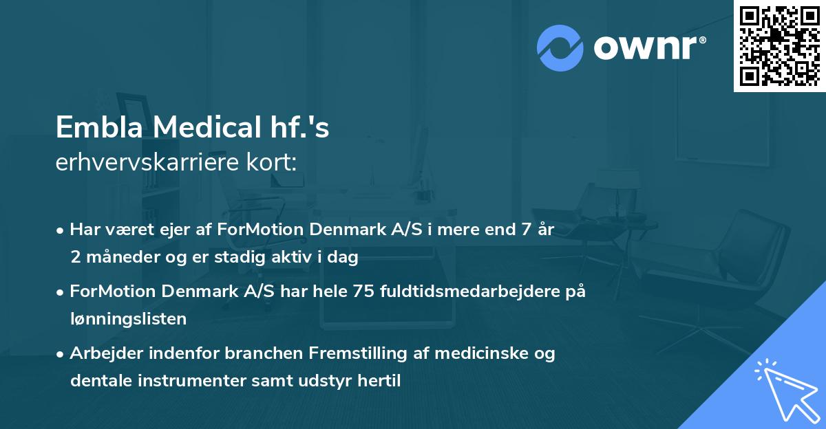Embla Medical hf.'s erhvervskarriere kort