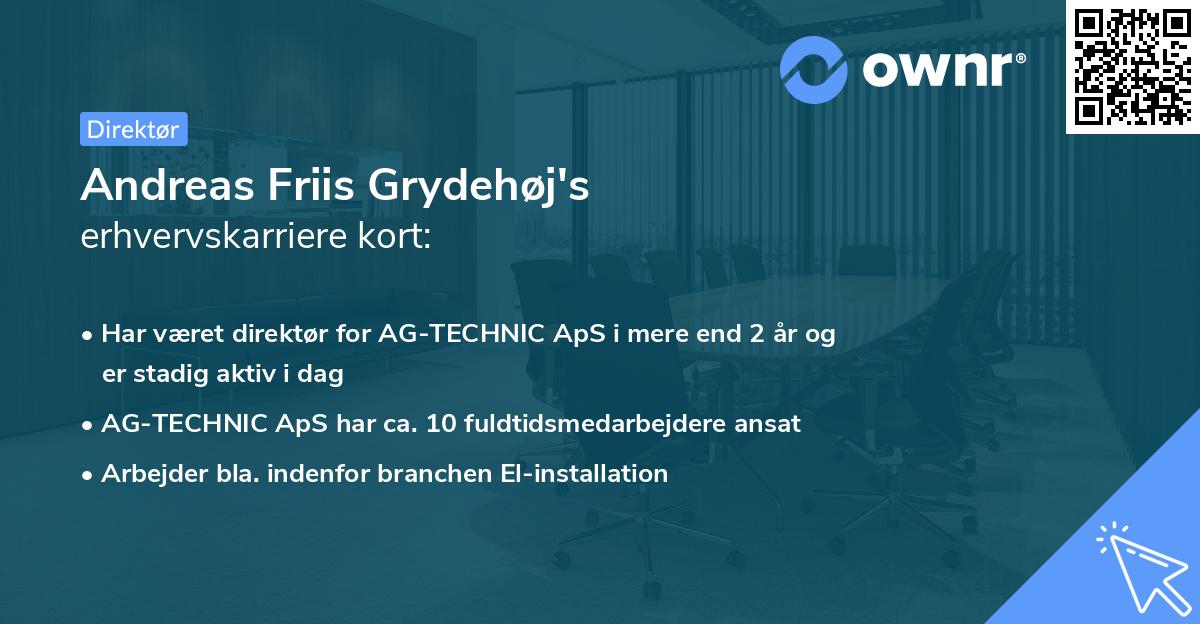 Andreas Friis Grydehøj's erhvervskarriere kort