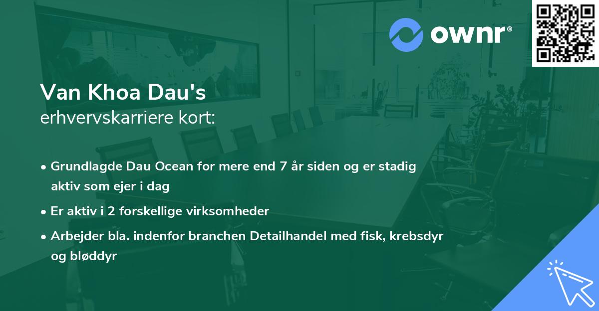 Van Khoa Dau's erhvervskarriere kort