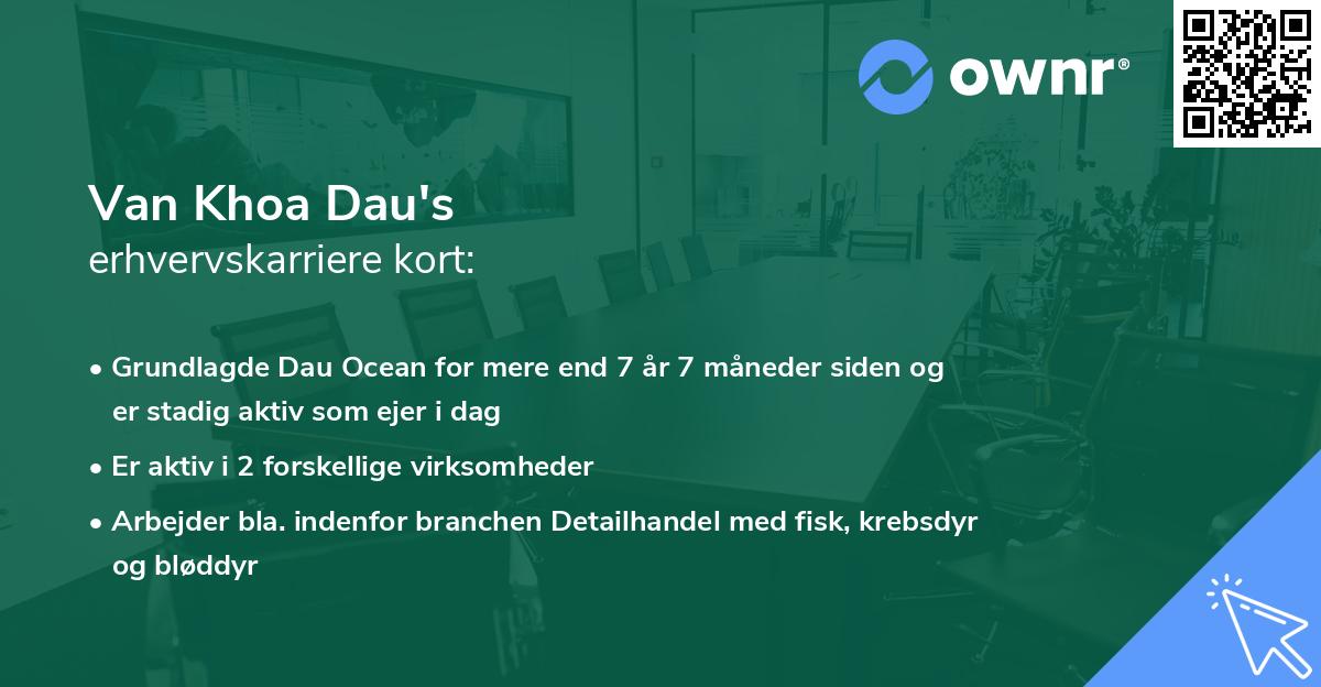 Van Khoa Dau's erhvervskarriere kort