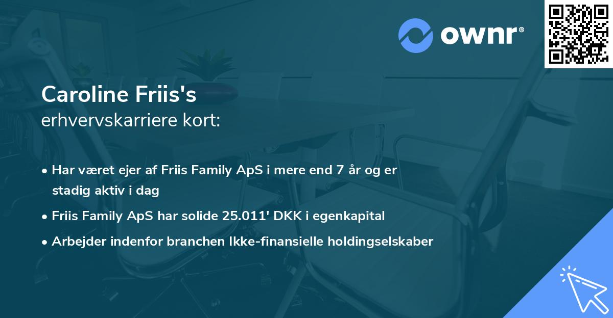 Caroline Friis's erhvervskarriere kort