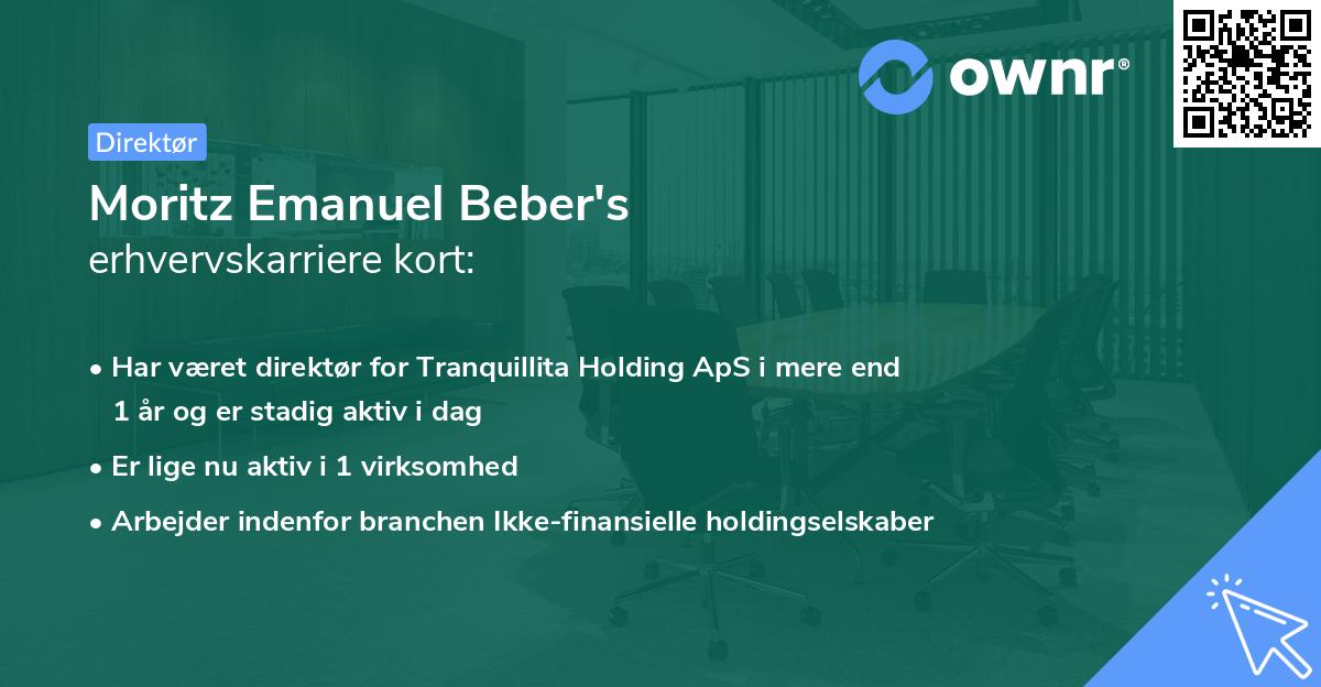 Moritz Emanuel Beber's erhvervskarriere kort