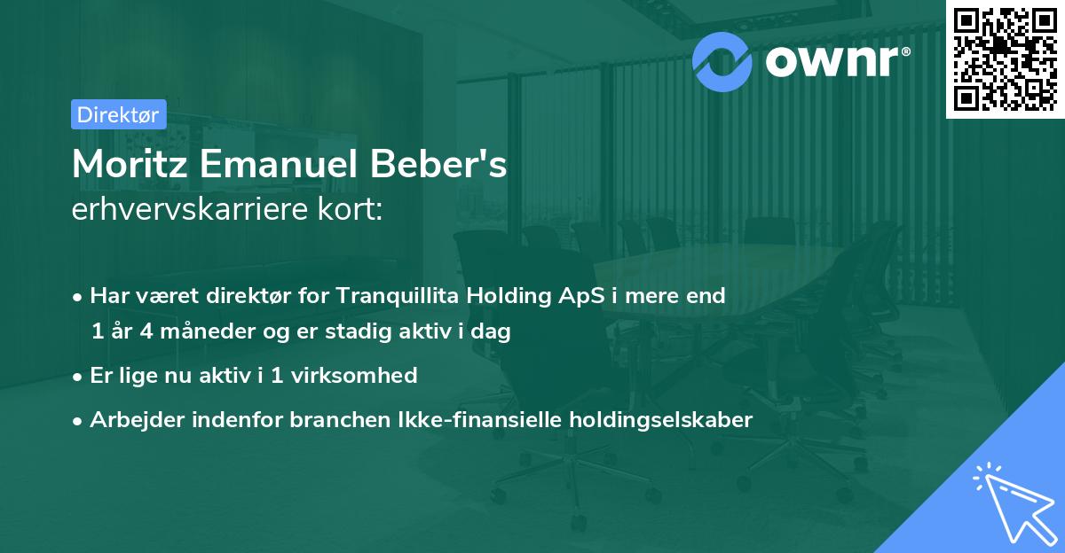 Moritz Emanuel Beber's erhvervskarriere kort