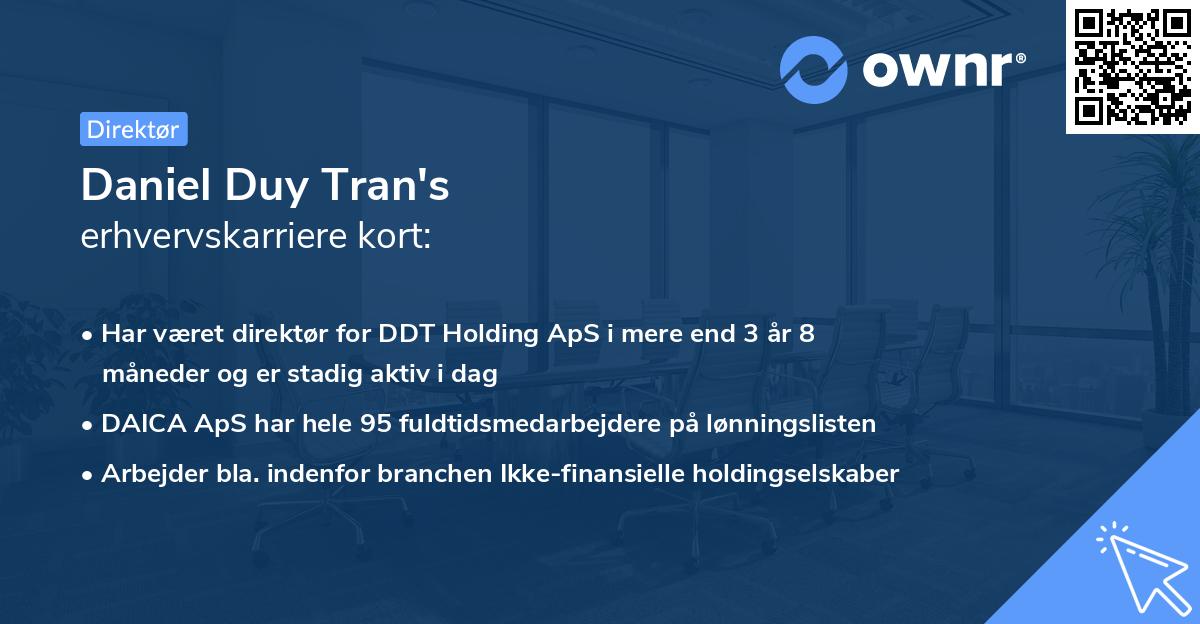 Daniel Duy Tran's erhvervskarriere kort