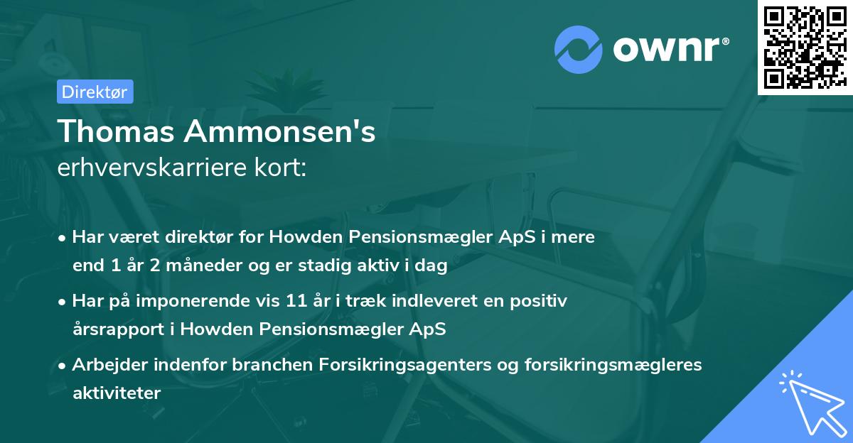 Thomas Ammonsen's erhvervskarriere kort