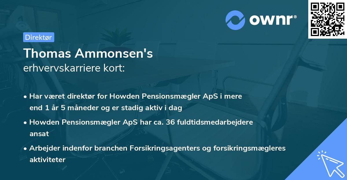Thomas Ammonsen's erhvervskarriere kort