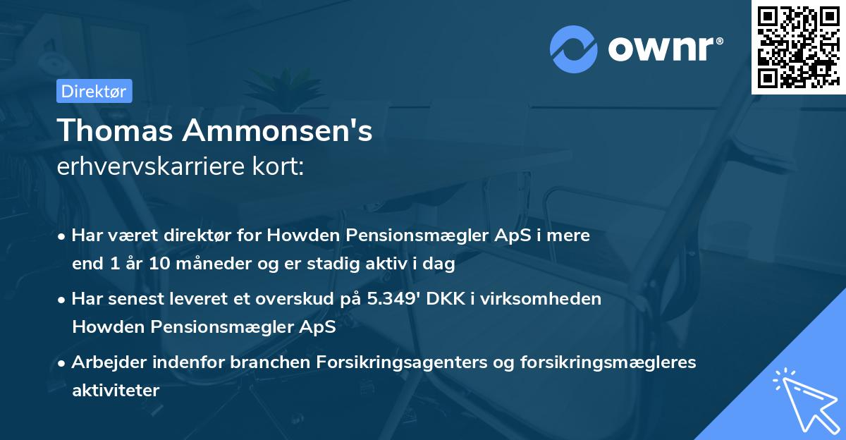 Thomas Ammonsen's erhvervskarriere kort