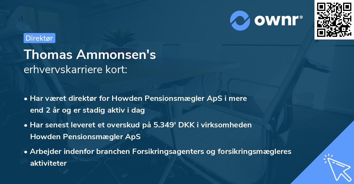 Thomas Ammonsen's erhvervskarriere kort