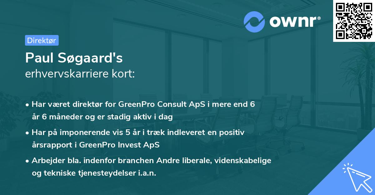 Paul Søgaard's erhvervskarriere kort