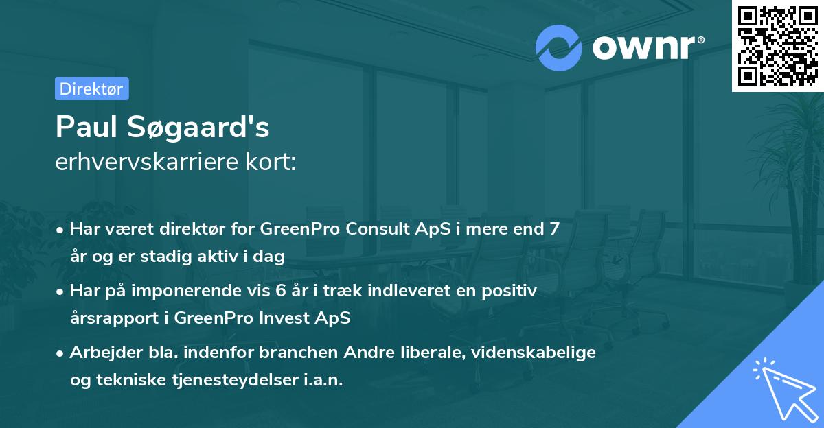 Paul Søgaard's erhvervskarriere kort