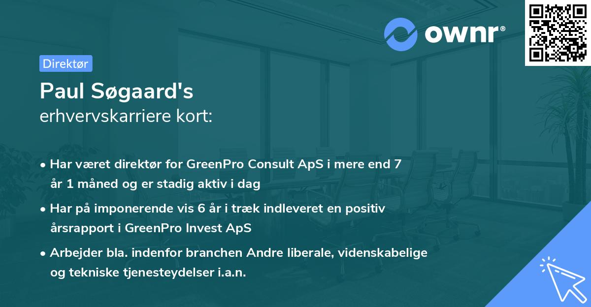 Paul Søgaard's erhvervskarriere kort