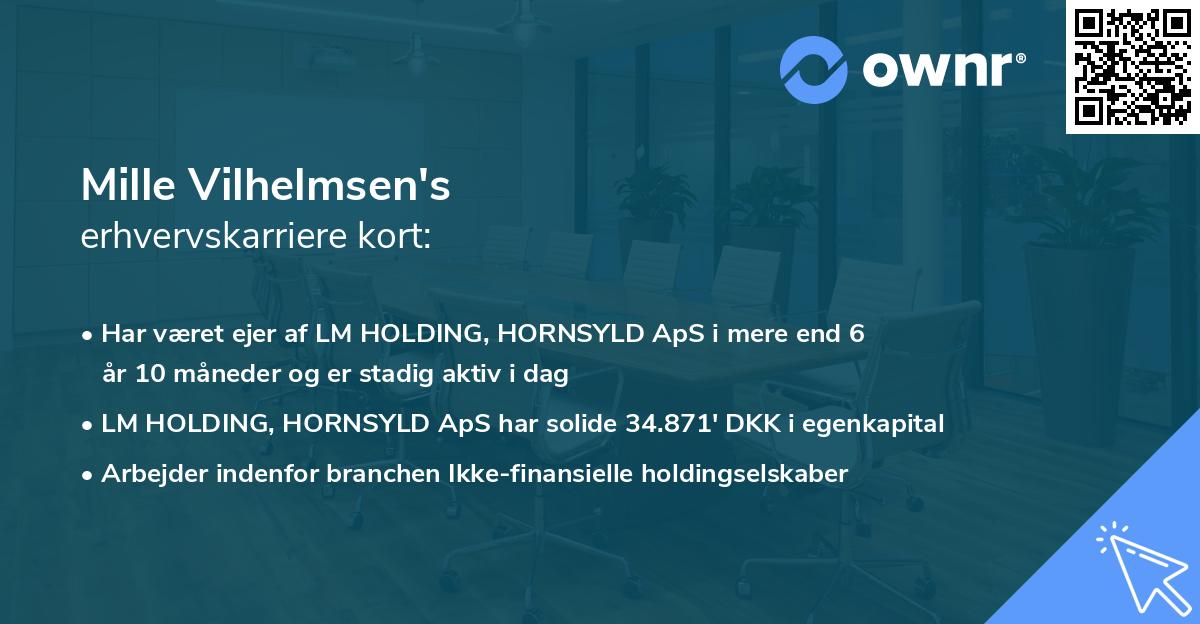 Mille Vilhelmsen's erhvervskarriere kort