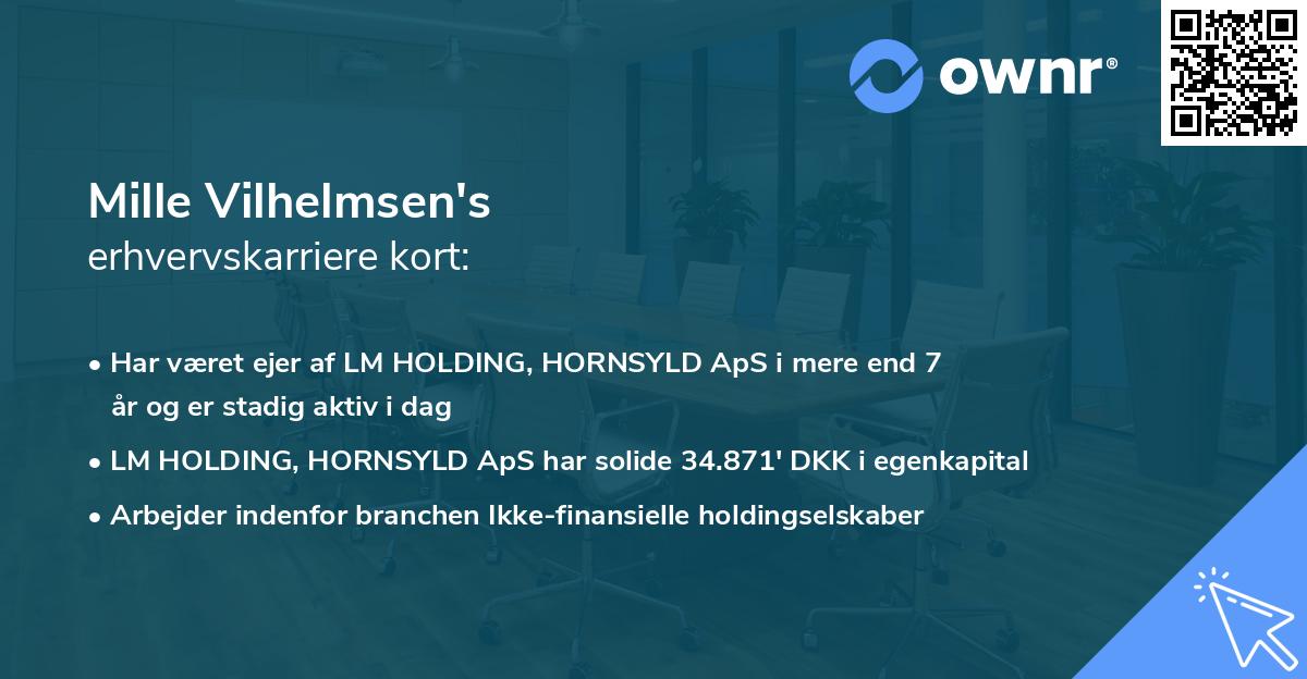 Mille Vilhelmsen's erhvervskarriere kort