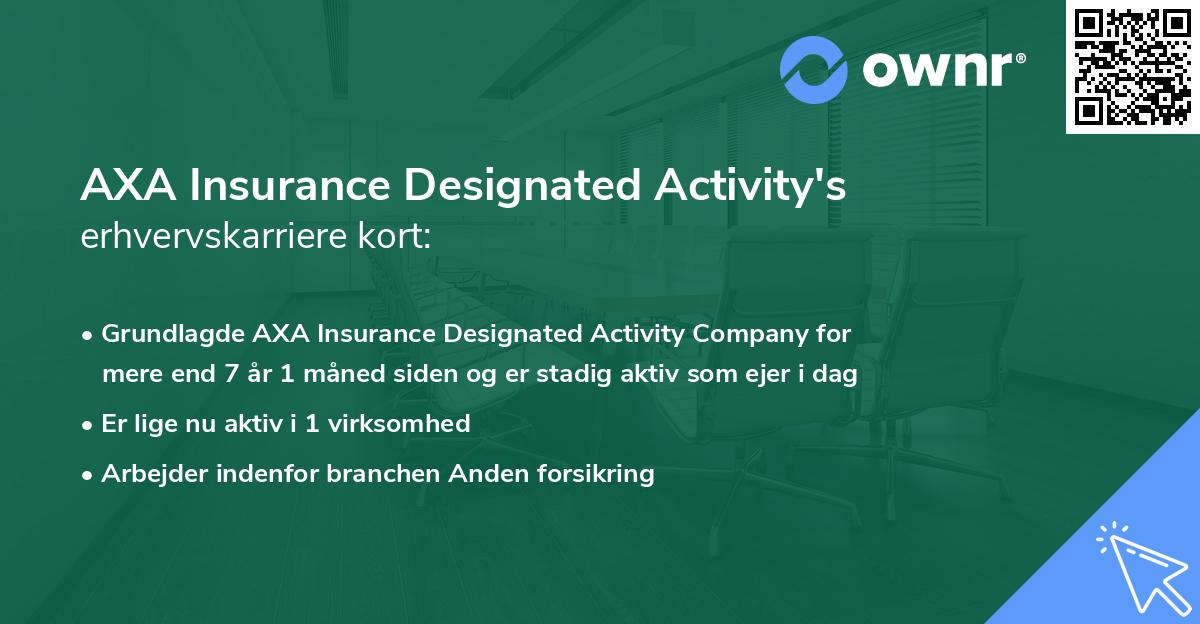 AXA Insurance Designated Activity's erhvervskarriere kort