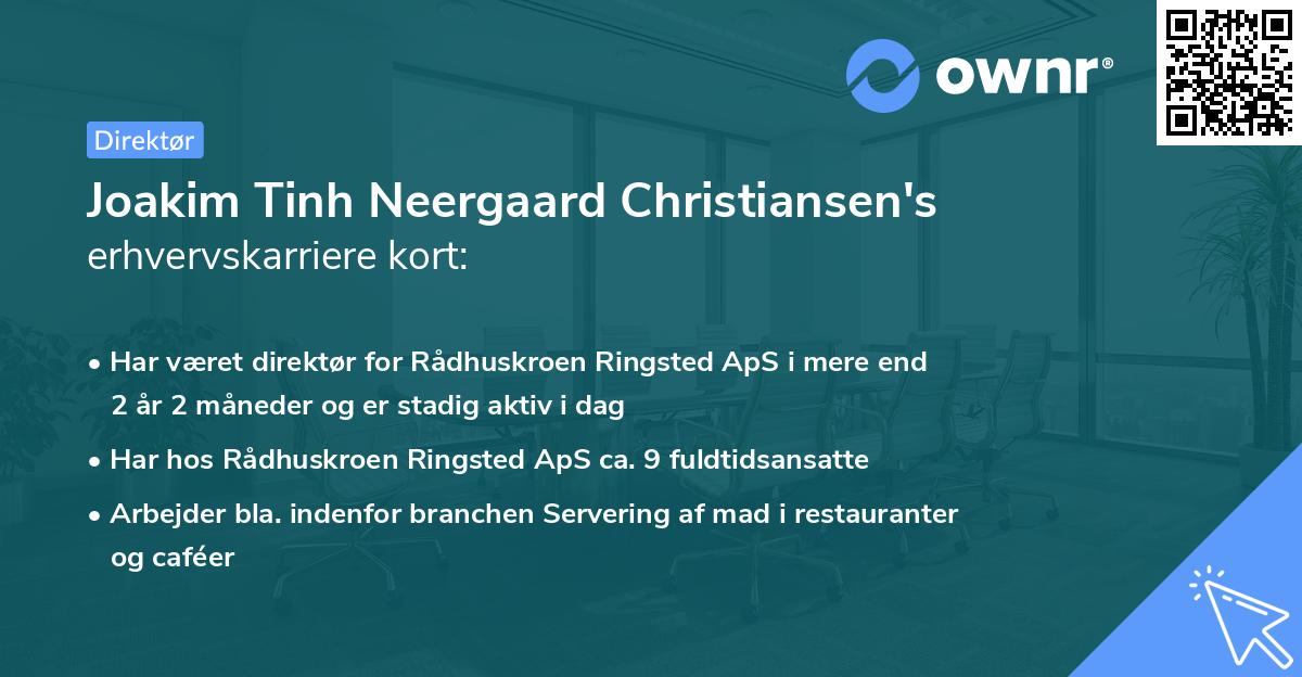Joakim Tinh Neergaard Christiansen's erhvervskarriere kort