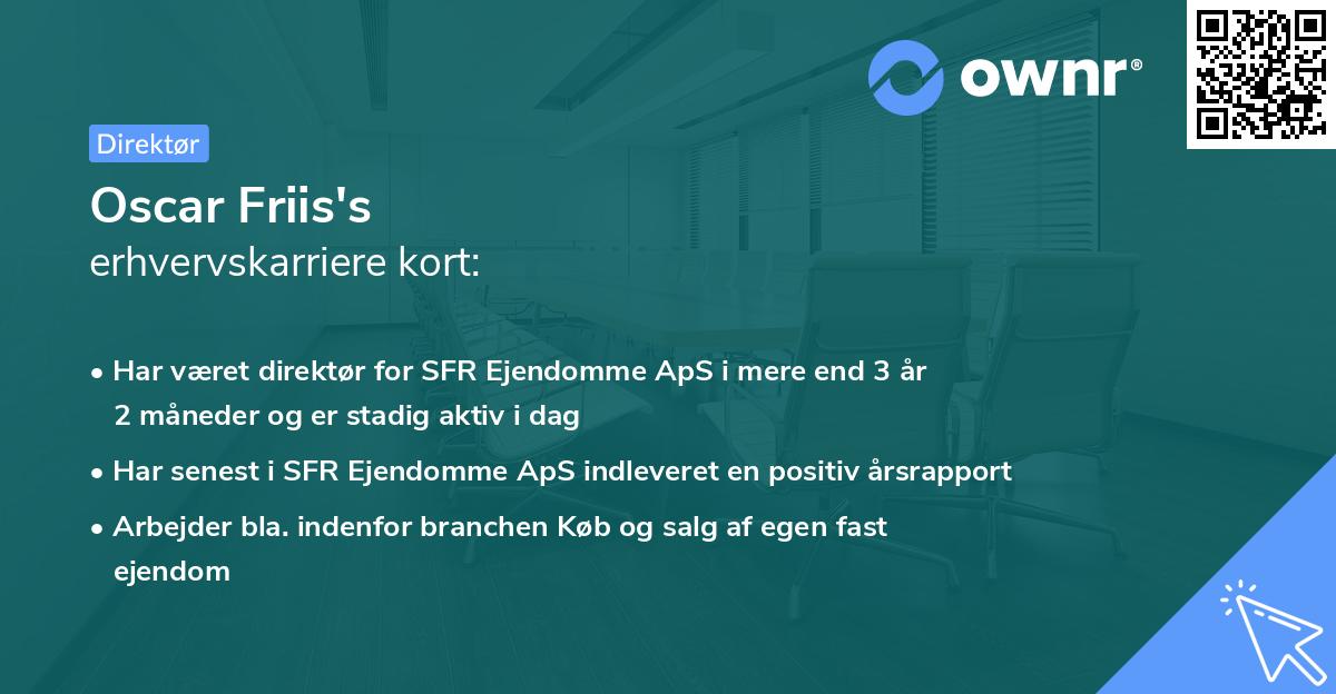 Oscar Friis's erhvervskarriere kort