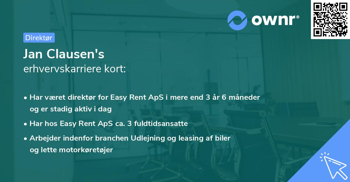 Jan Clausen's erhvervskarriere kort