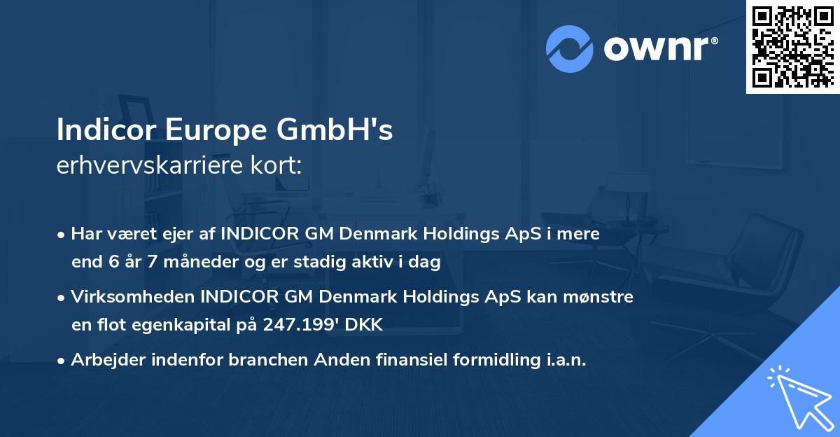 Indicor Europe GmbH's erhvervskarriere kort