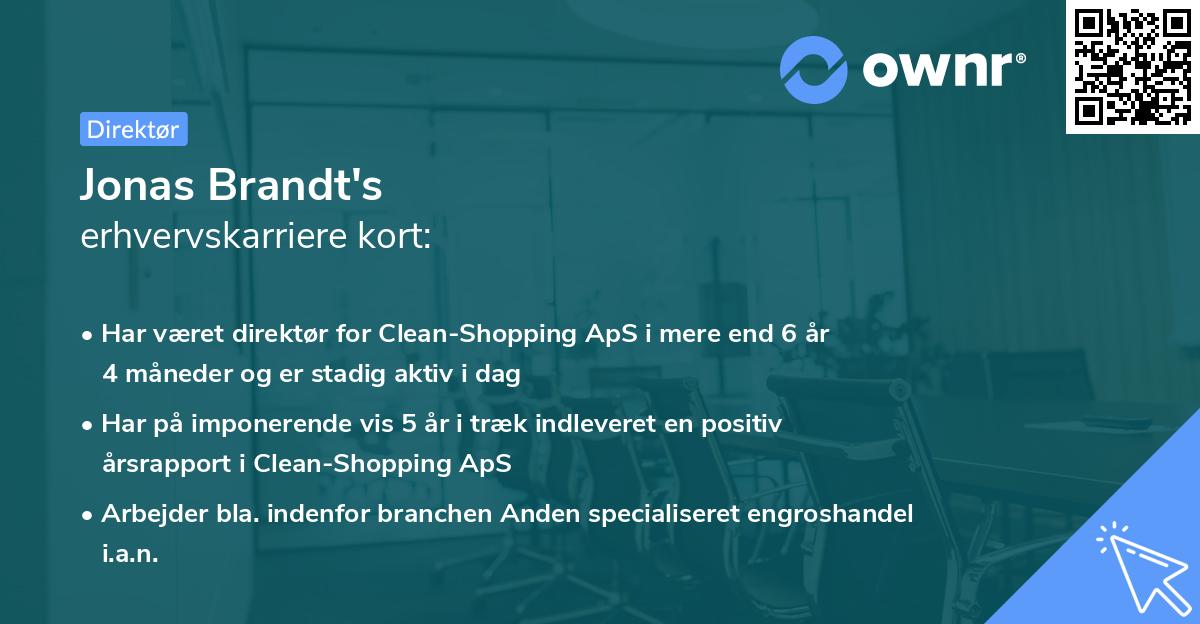 Jonas Brandt's erhvervskarriere kort