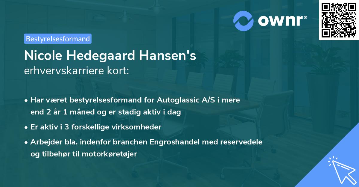 Nicole Hedegaard Hansen's erhvervskarriere kort