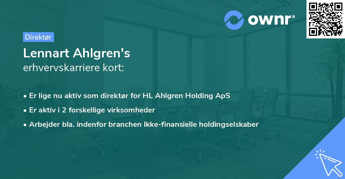 Lennart Ahlgren's erhvervskarriere kort