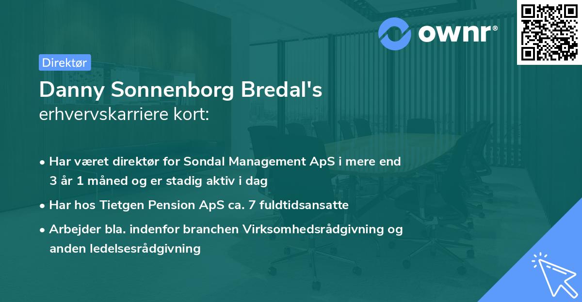 Danny Sonnenborg Bredal's erhvervskarriere kort