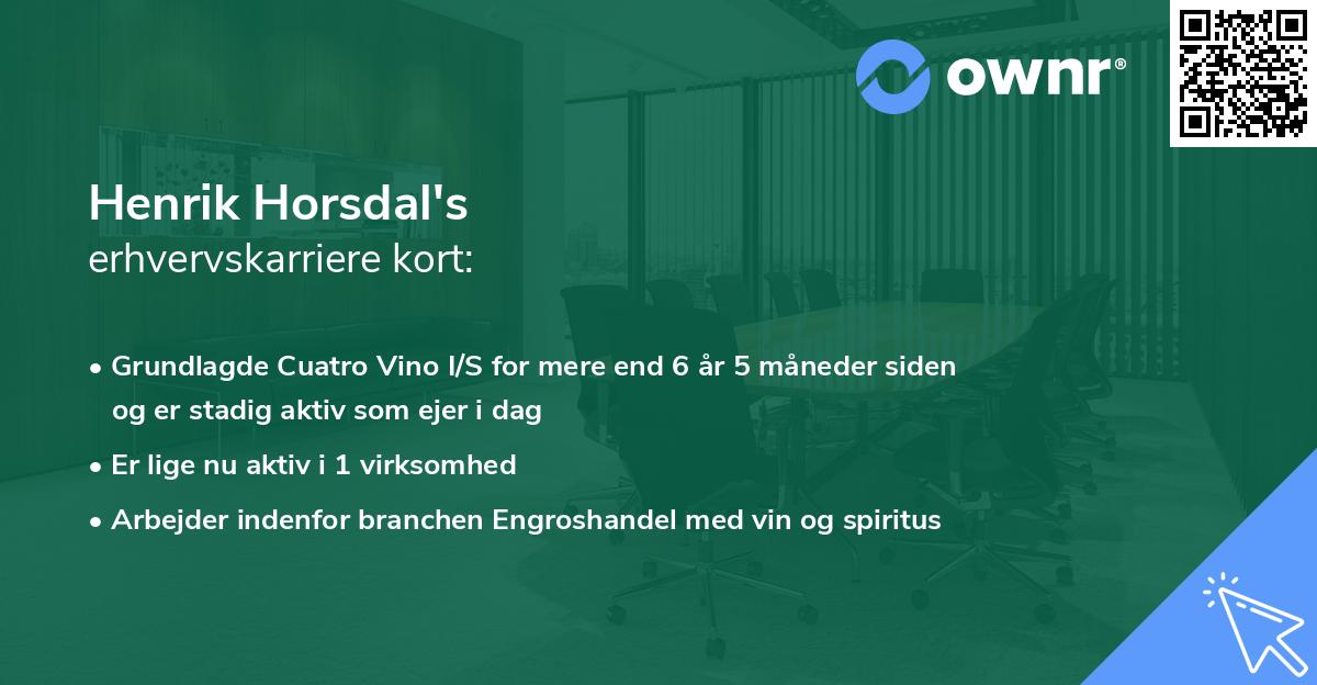 Henrik Horsdal's erhvervskarriere kort