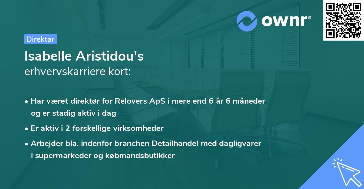 Isabelle Aristidou's erhvervskarriere kort