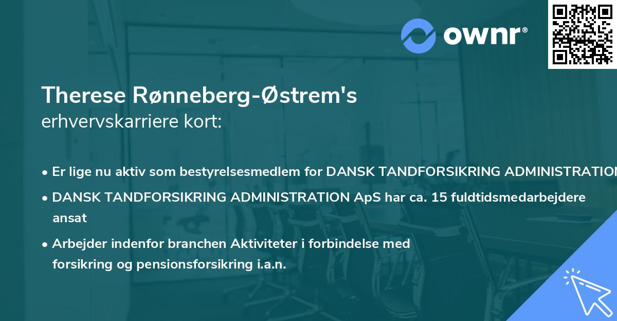Therese Rønneberg-Østrem's erhvervskarriere kort