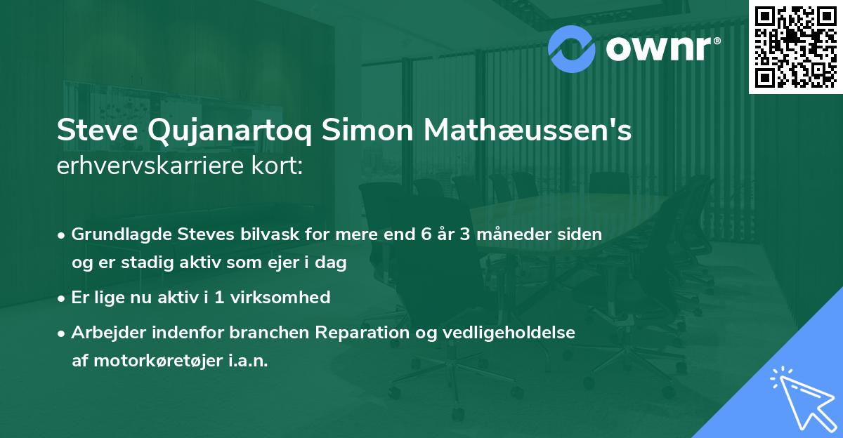 Steve Qujanartoq Simon Mathæussen's erhvervskarriere kort