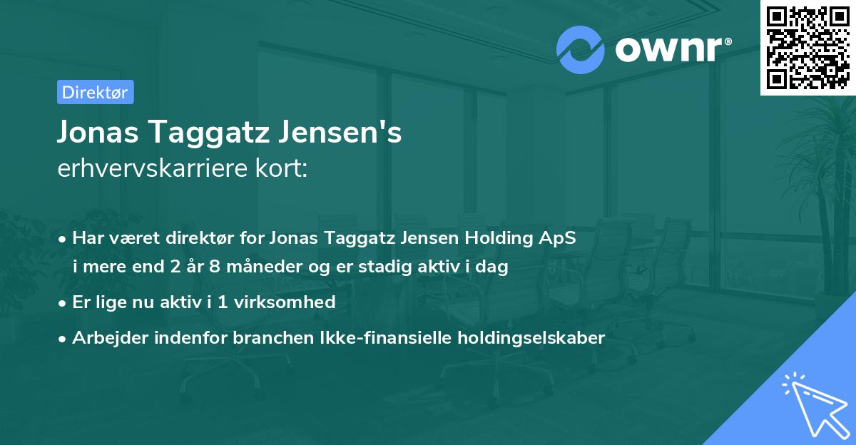 Jonas Taggatz Jensen's erhvervskarriere kort
