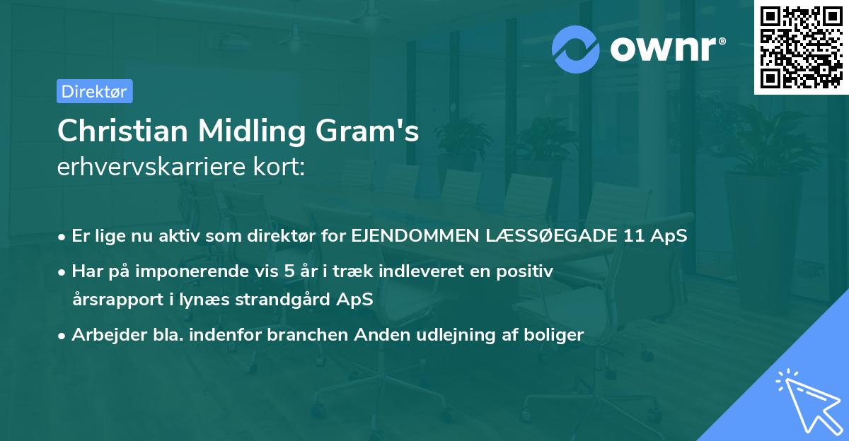Christian Midling Gram's erhvervskarriere kort
