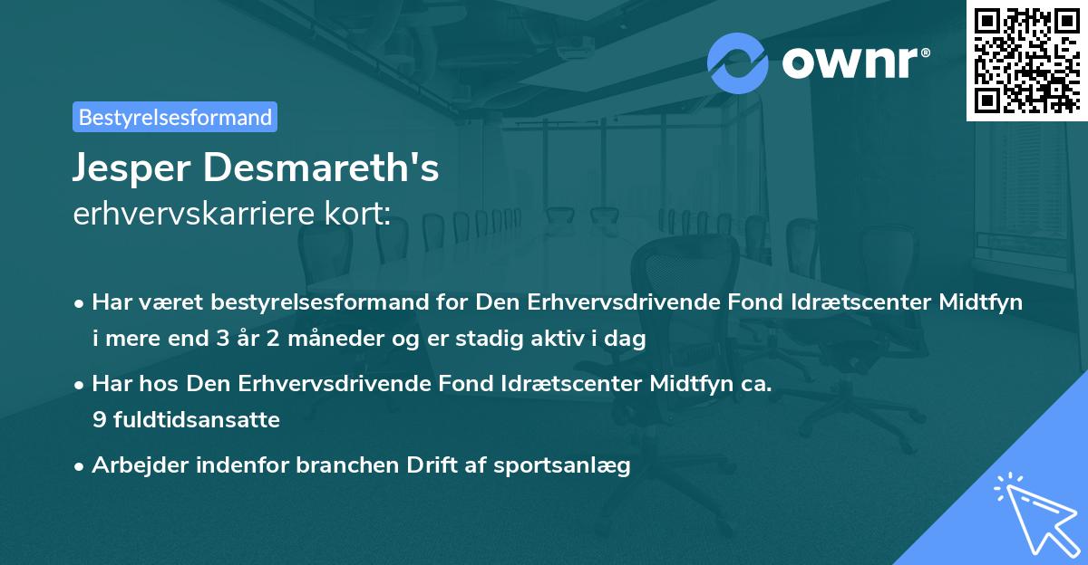 Jesper Desmareth's erhvervskarriere kort
