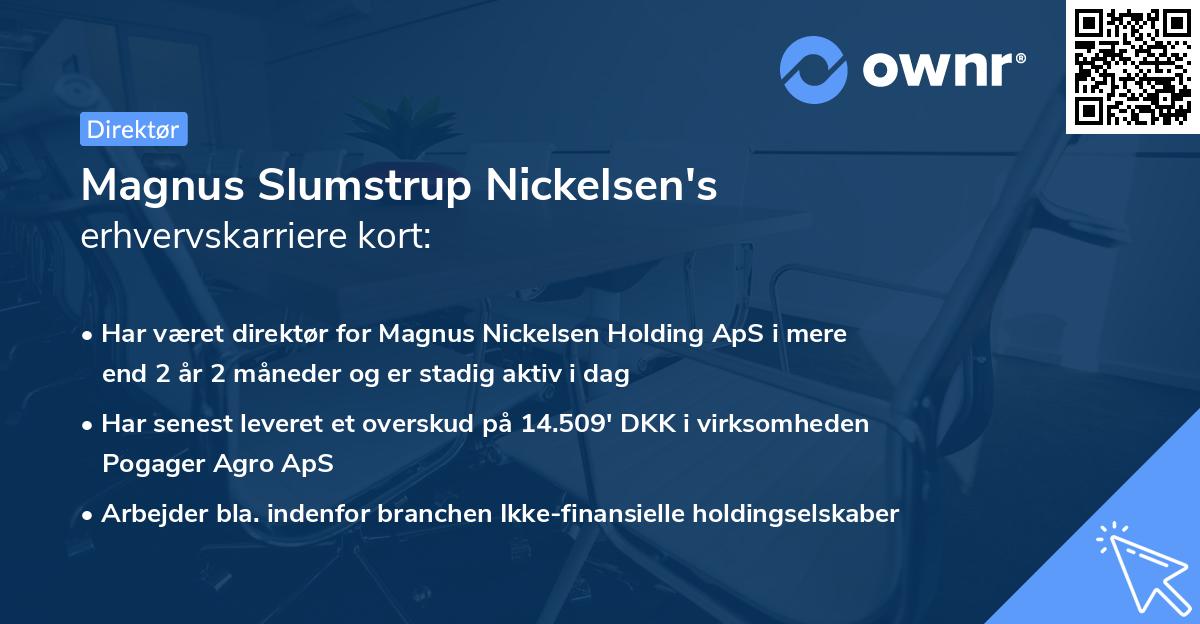 Magnus Slumstrup Nickelsen's erhvervskarriere kort
