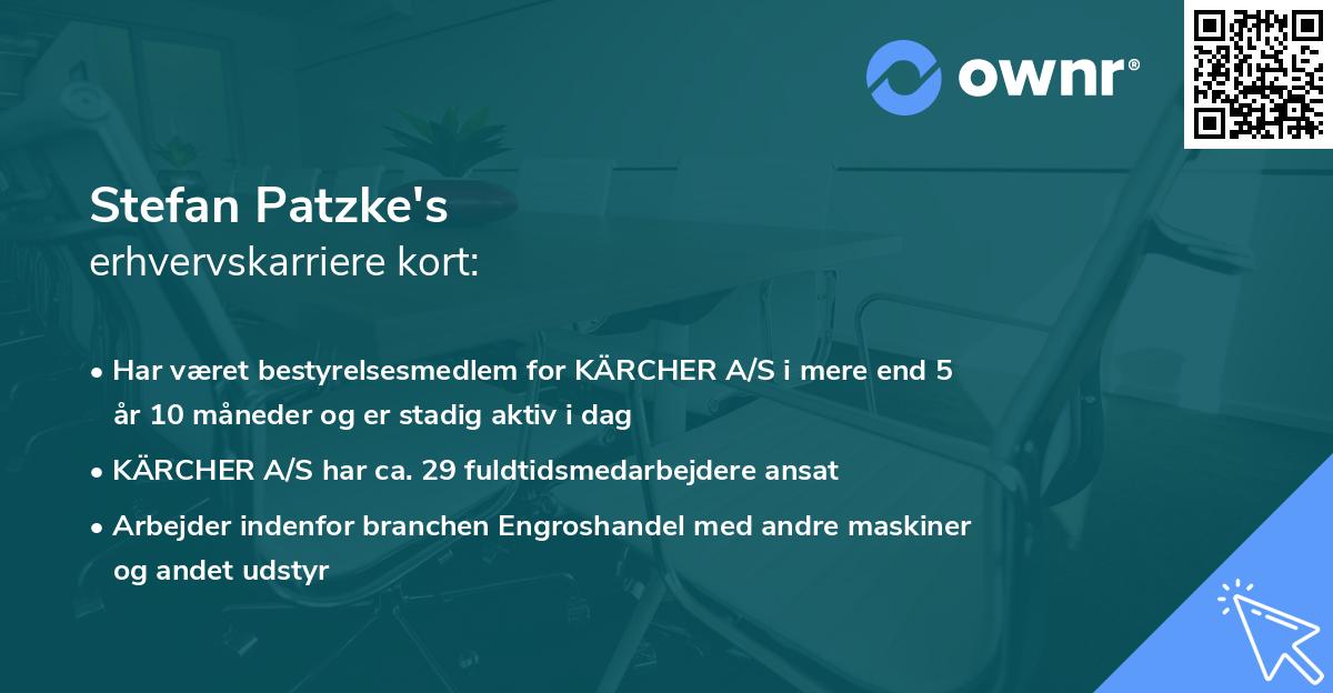 Stefan Patzke's erhvervskarriere kort