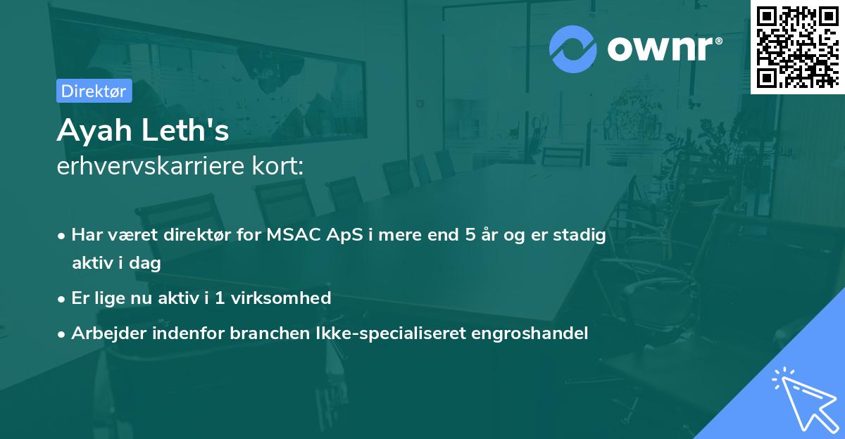 Ayah Leth's erhvervskarriere kort