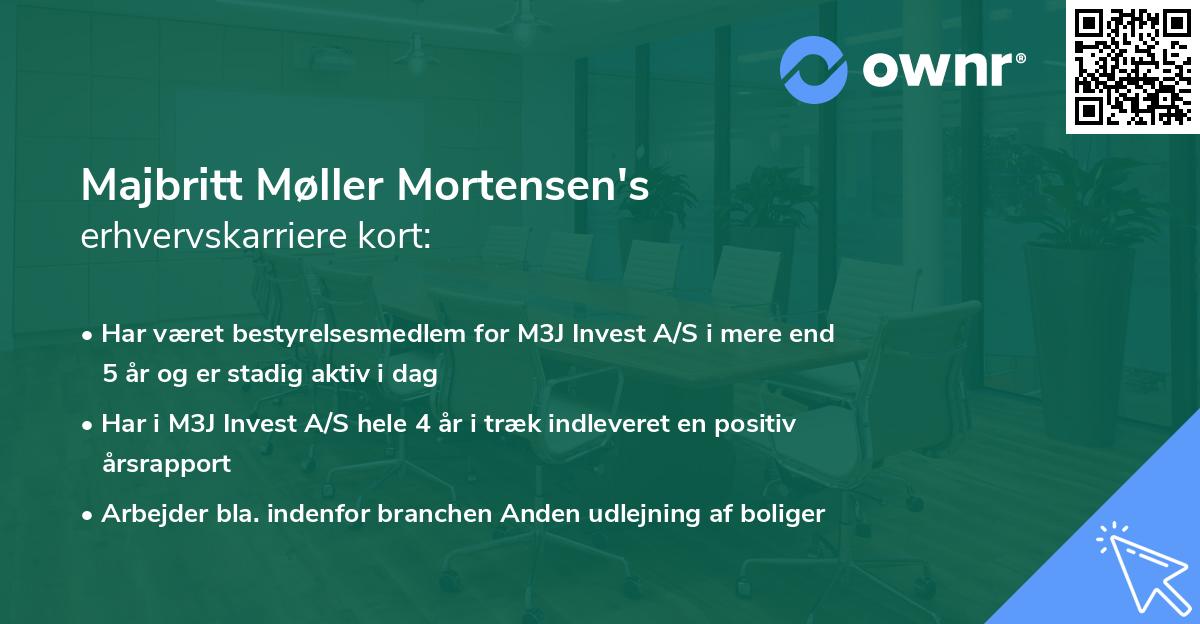 Majbritt Møller Mortensen's erhvervskarriere kort