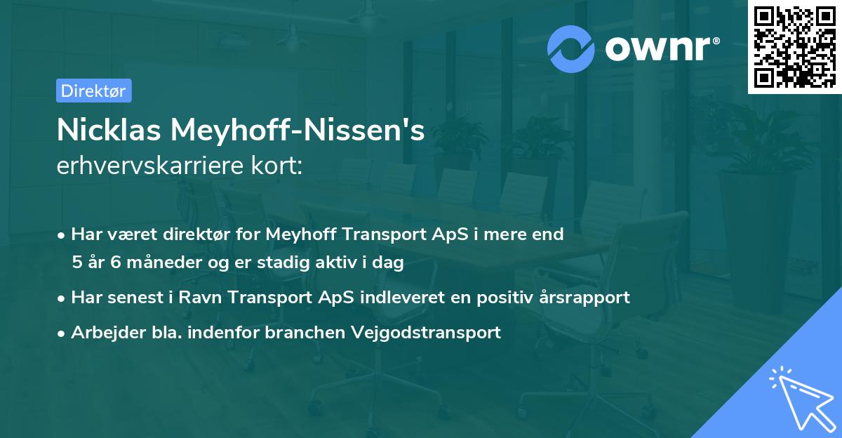 Nicklas Meyhoff-Nissen's erhvervskarriere kort