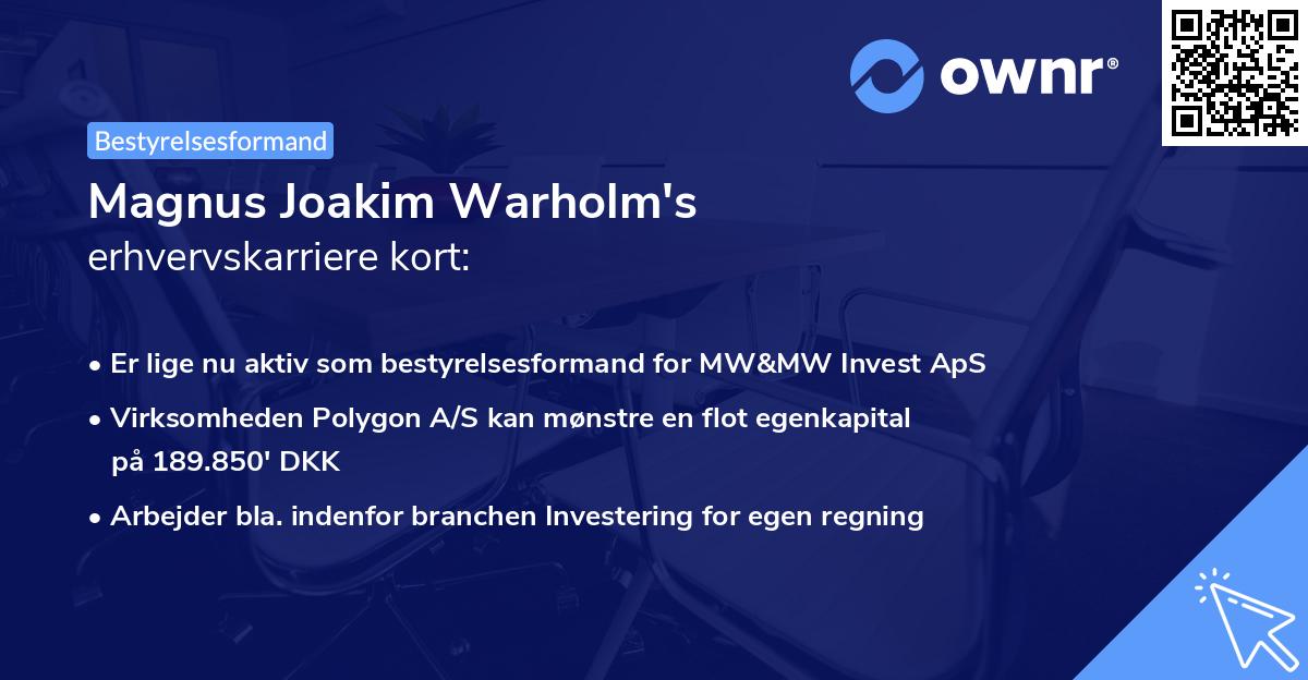 Magnus Joakim Warholm's erhvervskarriere kort