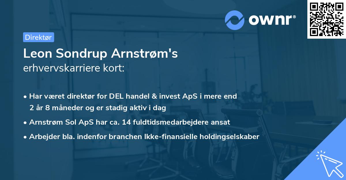 Leon Sondrup Arnstrøm's erhvervskarriere kort