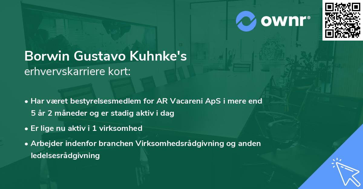 Borwin Gustavo Kuhnke's erhvervskarriere kort